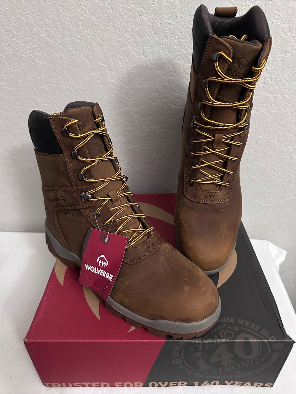 Wolverine Men’s Vantage Hyprest WP 8in CarbonMax Size 14M Dark Tan NIB